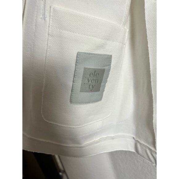 Eleventy White Cotton Two Button Patch Pocket Classic Blazer Jacket Size Large - Picture 6 of 8